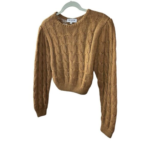 MUSIER Paris Cable Knit Sweater - Tan - Size 36 US 6 - Picture 4 of 13